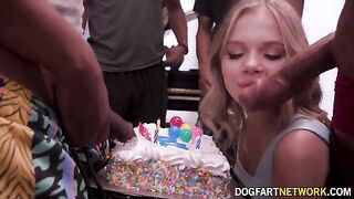 Happy birthday to Coco Lovelock, the petite blonde who takes on 11 BBCs in a special treat