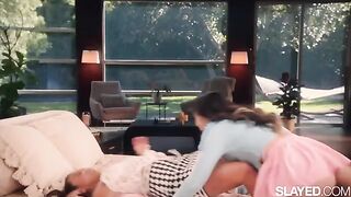Naughty Lulu teaches her best friend Jennie to relax through intimate exploration