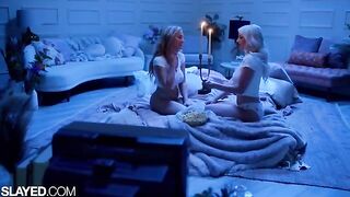 Two voluptuous girls Skye and Blake have a passionate lesbian sex