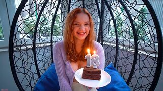 Skinny babe celebrated her 18th birthday with a passionate and intense encounter