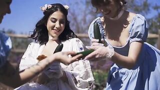 A hot threesome in the park with Riley, Ryan, and Lena, full of passion