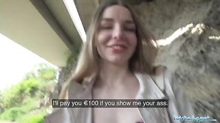 Long haired Ukrainian babe talked into sex with stranger