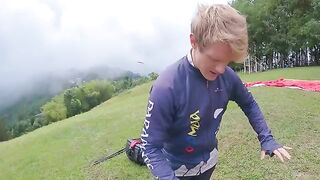 I cum while paragliding in 2200 m above the sea, it’s wet pussy squirting