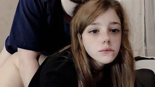 A cute girl is having slow sex with her roommate