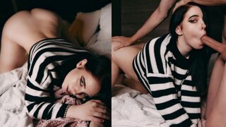 The beautiful girl MollyRedWolf has sex with a young guy
