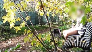 A risky flash in the park with a passionate and eager woman