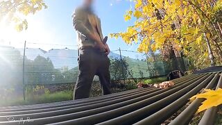 A risky flash in the park with a passionate and eager woman