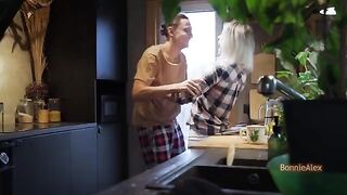 A couple has sex right in the kitchen, oops!