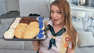 The motivated Girl Scout cookie seller gets fucked deep by a big dick