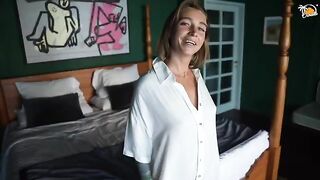 Real orgy with blonde MILF and Be One toy in hotel room
