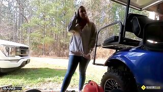 The luckiest mechanic in the world fixed a car and got lucky with a busty babe