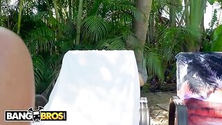 Julianna Vega shakes big ass for stalker Tony Rubino in HD oil scene