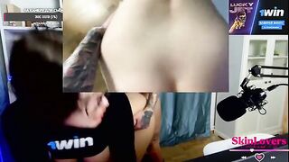 A streamer girl skinloverss gets fucked by a guy during a donation stream