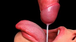 The best blowjob with milk, cum in mouth, and ASMR action