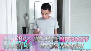 A big booty girl asks her stepbrother not to clean so they can have sex