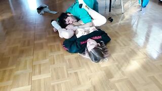 Horny chick fucks with her boyfriend, squirts on the floor, and gets a huge load in return