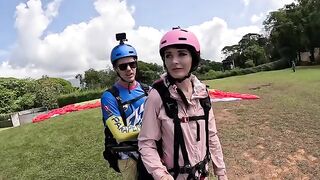 Squirt orgasm while paragliding over the sky in Costa Rica