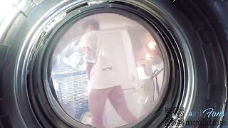 Girl stuck in washing machine, gets fucked by stepbrother