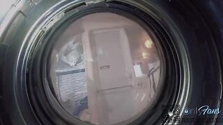 Girl stuck in washing machine, gets fucked by stepbrother