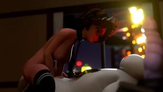 Aunt Cass rides the big cock of Baymax in a steamy scene