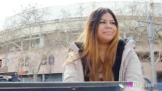 Amateur Yiyi Candy shows her big boobs on the street before getting fucked hard