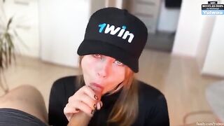 Today you deserve a blowjob, and this hot blonde is here to give you one