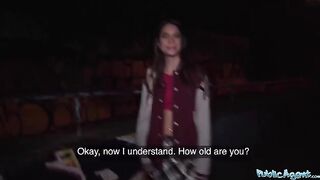 Hot French model makes a quick buck by fucking in public spaces