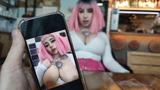 A nasty whore is tired of waiting for an order in the restaurant and decided to have a snack with me