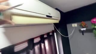 A woman has sex with the guy who repaired her air conditioner