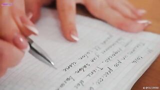 A Spanish lesson turns into a squirt session with the solo girl