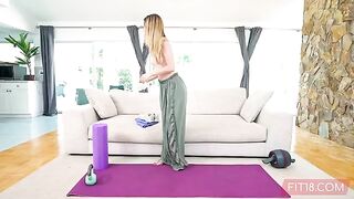 Yoga and sex with a flexible teen in 60FPS