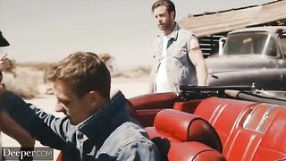 A couple gets intimate on the car hood while the boyfriend is away