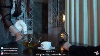 The Lord spanks his maid’s ass and fucks her in a passionate encounter