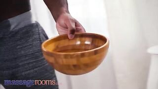 Masseuse with small tits Elena Vedem gets her pussy oiled and stuffed