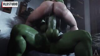 Futanari version of Marvel heroes getting fucked in a 3D anime