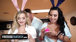 Two bunnies getting fucked while preparing for Easter