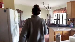A couple tries to get a better deal from the pregnant landlord in a steamy scene