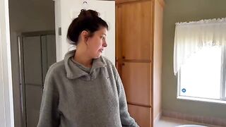 A couple tries to get a better deal from the pregnant landlord in a steamy scene
