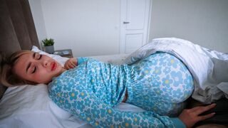 My step mom, a real stunner, wakes me up in the most enticing way