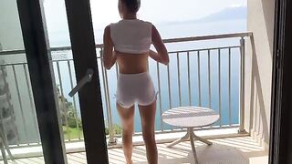 Petite teen Gina Gerson has shower sex with beauty