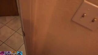 Stepmom prepares for bed while the stepson watches and masturbates