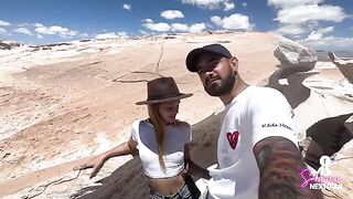 Petite GF got banged hard after giving a deepthroat blowjob in public
