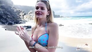 A girl with a luxurious ass got fucked on the beach
