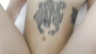 The blonde teen with fake big lips got fucked by a stranger in her room