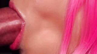 The hottest milk blowjob with pink hair, all in stunning 4K ASMR quality