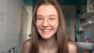 Fisting the kitchen with a huge toy and German teen