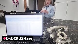 Eva Nyx gets her juicy teen pussy creampied by her step daddy in a taboo roleplay scene
