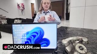 Eva Nyx gets her juicy teen pussy creampied by her step daddy in a taboo roleplay scene