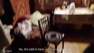 The guy picked up a whore and fucked her in the house