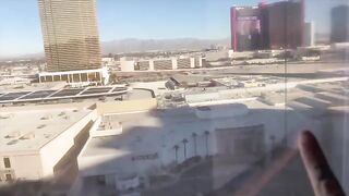 A guy is about to check-in to a hotel room when he sees his ex